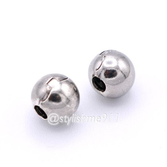 Two Authentic PANDORA Retired Black Rhodium Sphere Clips - 791000BR - Picture 4 of 9